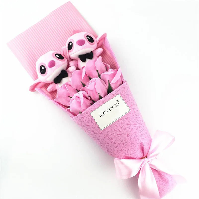 Buquê de Pelúcia Disney | Mickey, Minnie, Stitch, Donald & Daisy