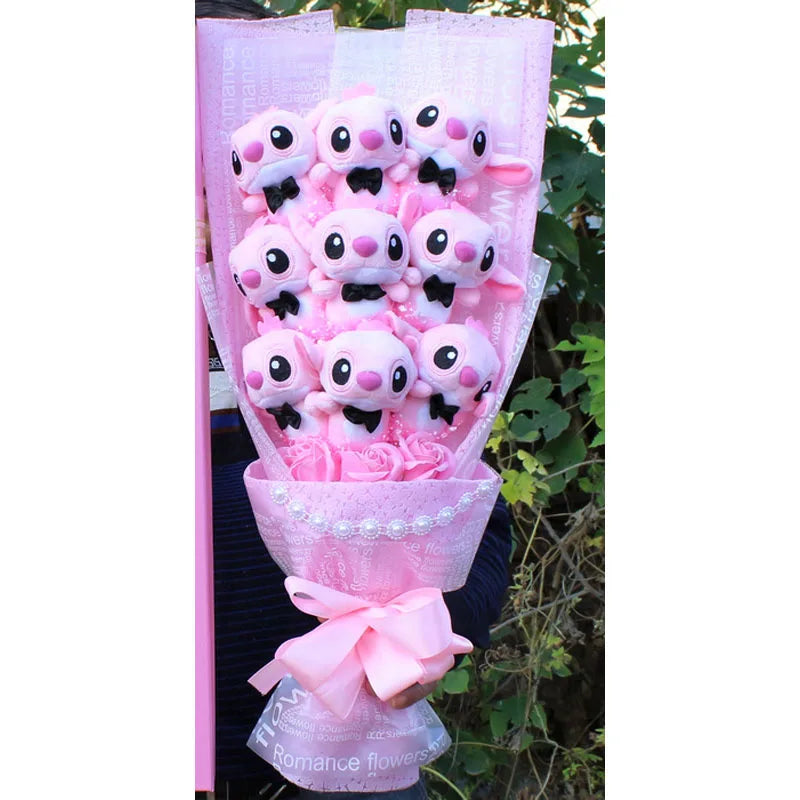 Buquê de Pelúcia Disney | Mickey, Minnie, Stitch, Donald & Daisy