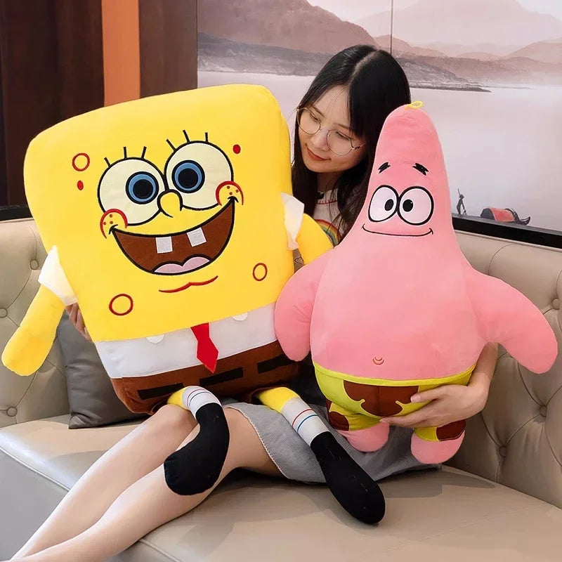 Pelúcia Gigante do Bob Esponja e Patrick Estrela - Almofada Super Macia