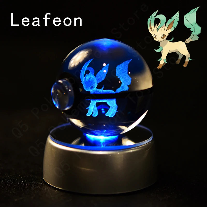 Pokébola de Cristal - Pokémon 3D com Base LED