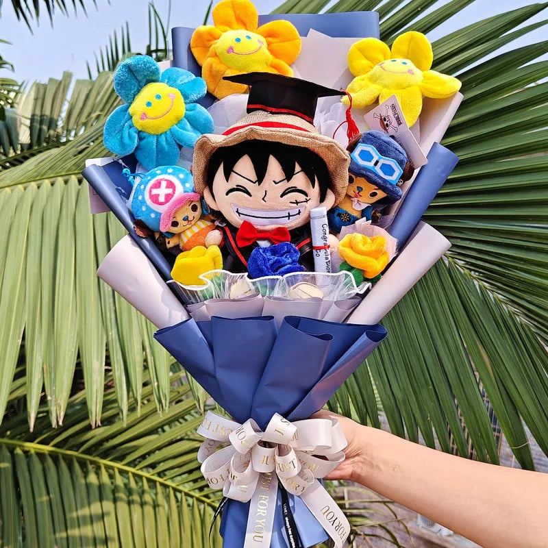 Buquê de Pelúcia One Piece | Luffy com Chapéu de Formatura