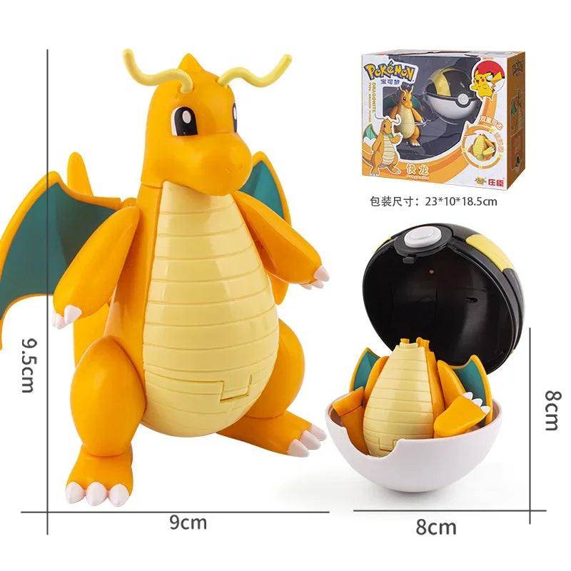 Action Figures Pokémon - Pokébola com Pikachu, Gengar, Dragonite e mais