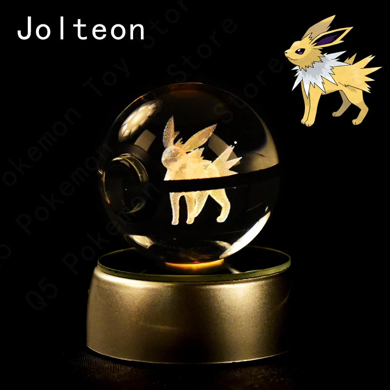Pokébola de Cristal - Pokémon 3D com Base LED
