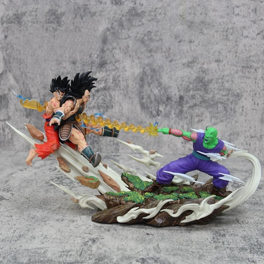 Estátua Dragon Ball Z – Goku Super Saiyajin vs Piccolo & Raditz | Diorama PVC 20cm