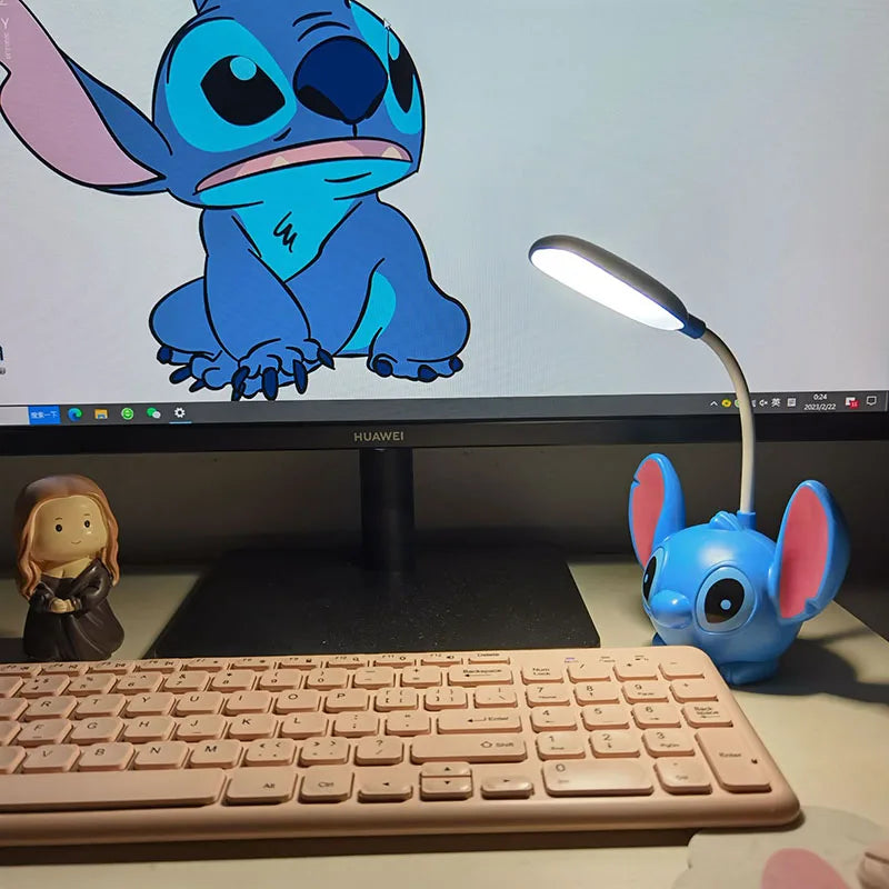 Luminária de Mesa Disney Lilo & Stitch com Apontador e Luz LED USB