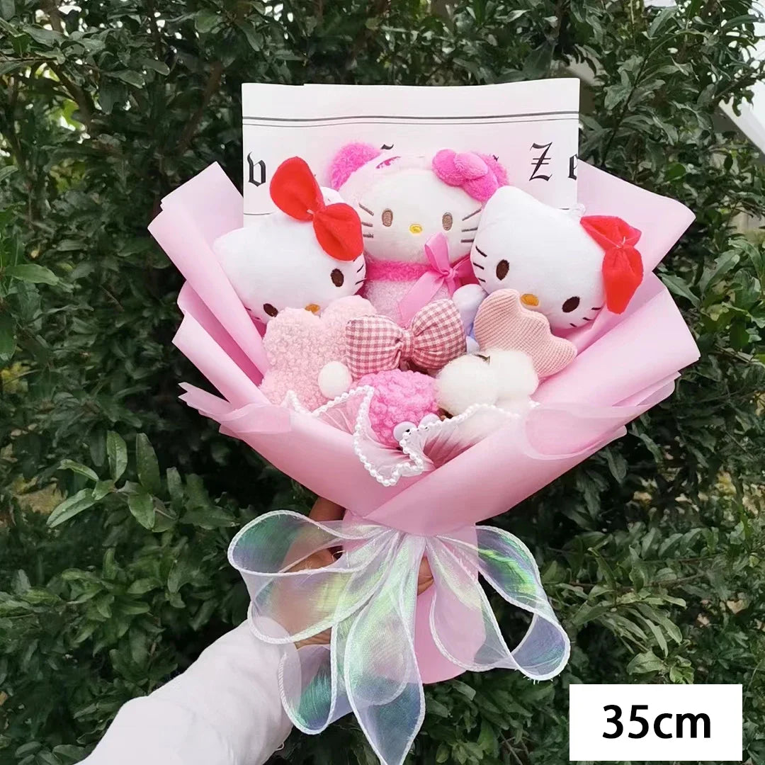 Buquê de Pelúcia Hello Kitty com Rosas de Sabão