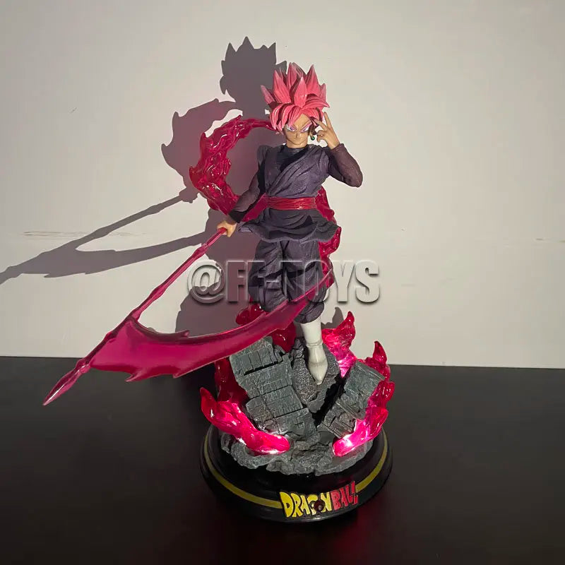 Estátua Dragon Ball Z – Goku Black & Zamasu 28 cm | Figura PVC com Base Iluminada (GK)