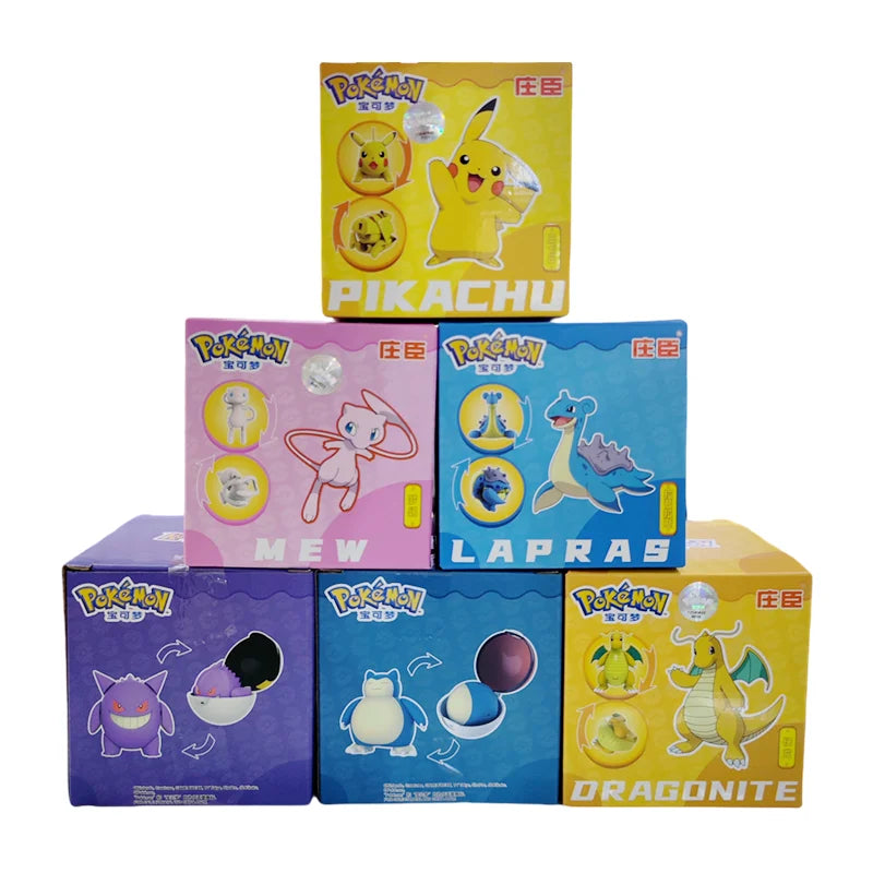 Action Figures Pokémon - Pokébola com Pikachu, Gengar, Dragonite e mais