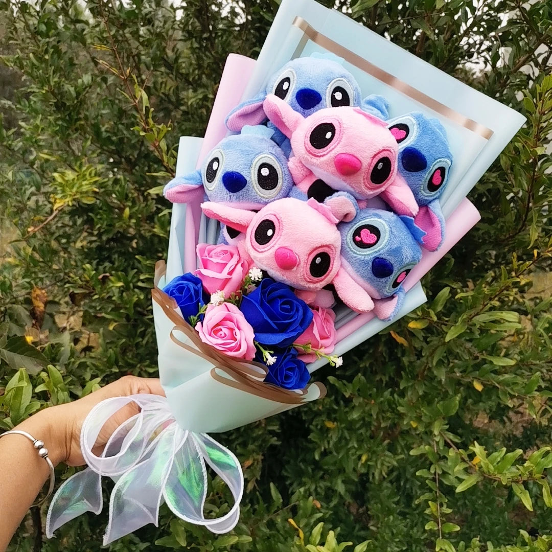 Disney Lilo & Stitch Buquê de Pelúcia com Rosas de Sabonete