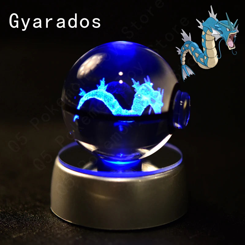Pokébola de Cristal - Pokémon 3D com Base LED