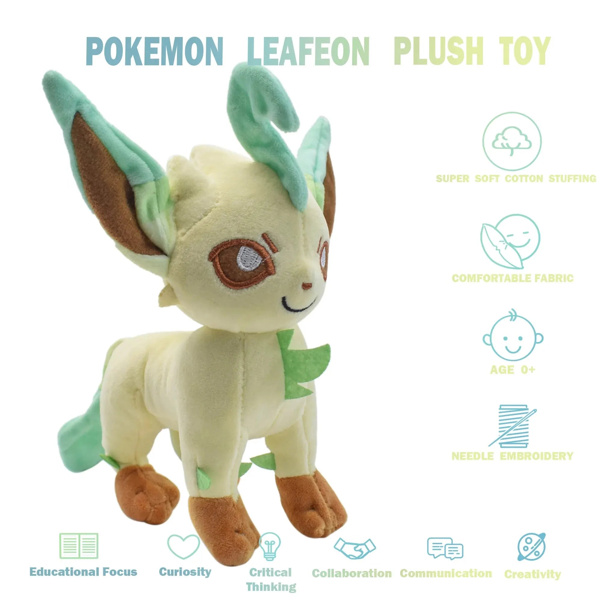 Pelúcias Pokémon - Leafeon, Vaporeon, Glaceon, Sylveon, Espeon e Umbreon