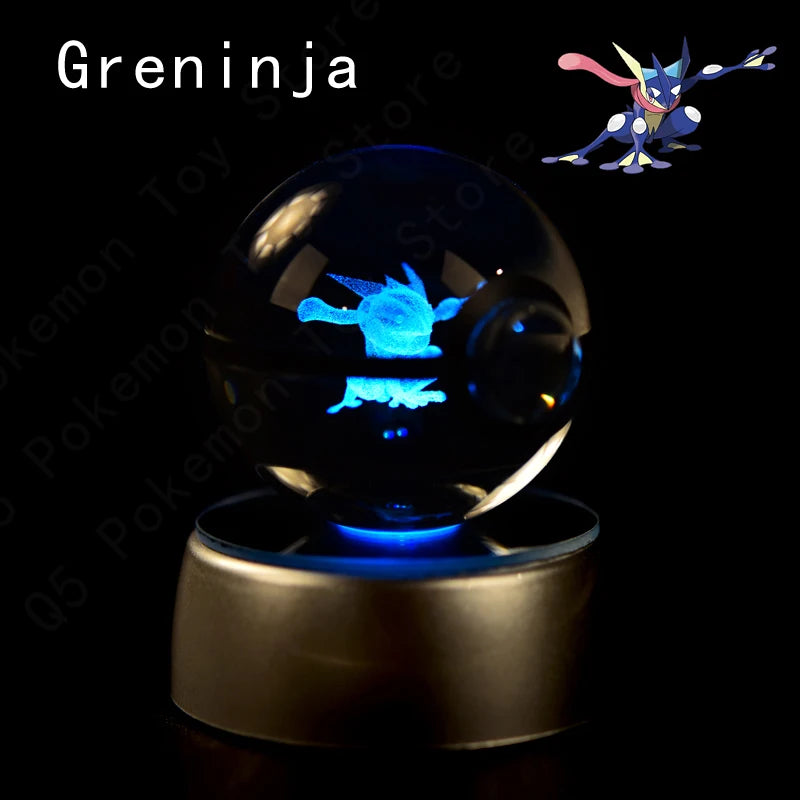 Pokébola de Cristal - Pokémon 3D com Base LED