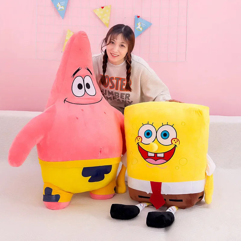 Pelúcia Gigante do Bob Esponja e Patrick Estrela - Almofada Super Macia