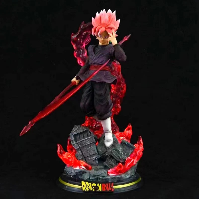 Estátua Dragon Ball Z – Goku Black & Zamasu 28 cm | Figura PVC com Base Iluminada (GK)