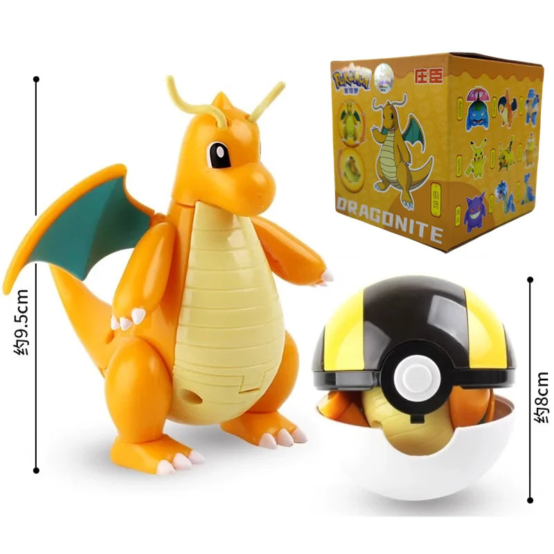 Action Figures Pokémon - Pokébola com Pikachu, Gengar, Dragonite e mais