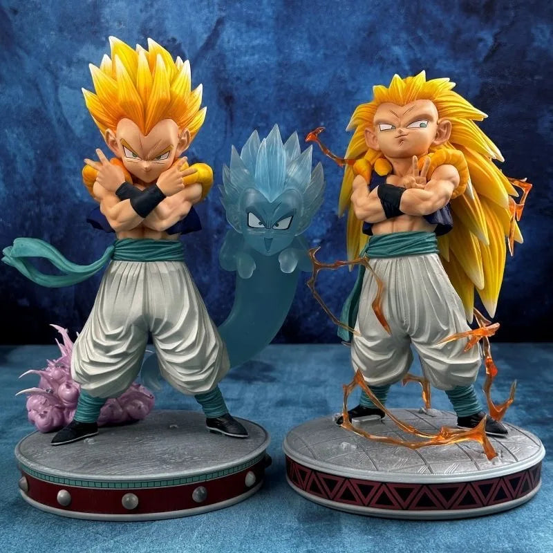 Estátua Dragon Ball Z – Gotenks Super Saiyajin 3 (25 cm) | Figura PVC de Coleção