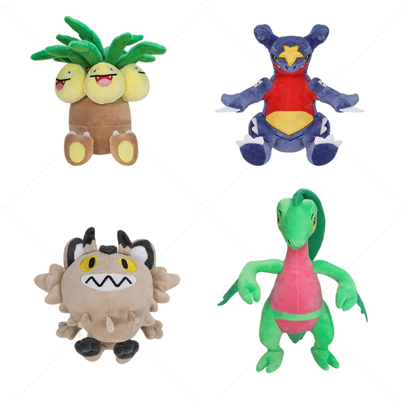Pelúcia Pokémon - Galarian Meowth, Grovyle, Garchomp & Exeggutor - Takara Tomy