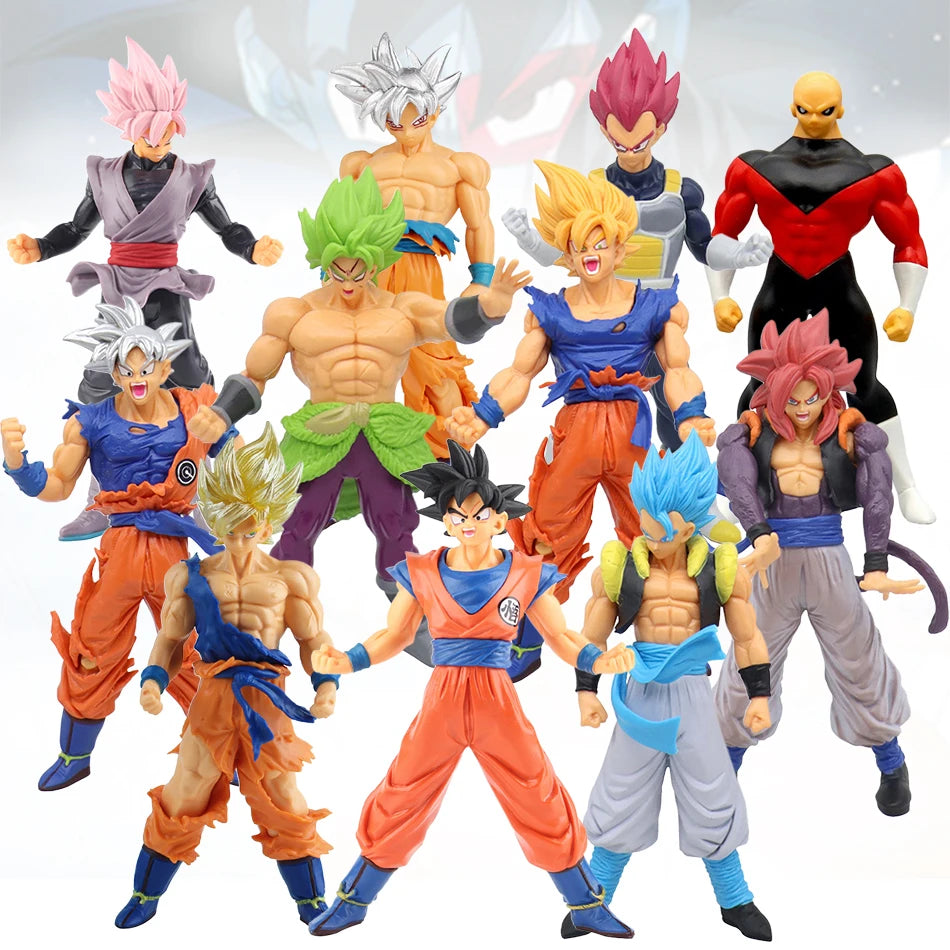 Action Figure Dragon Ball Z – Super Saiyan Goku, Broly e Vegeta